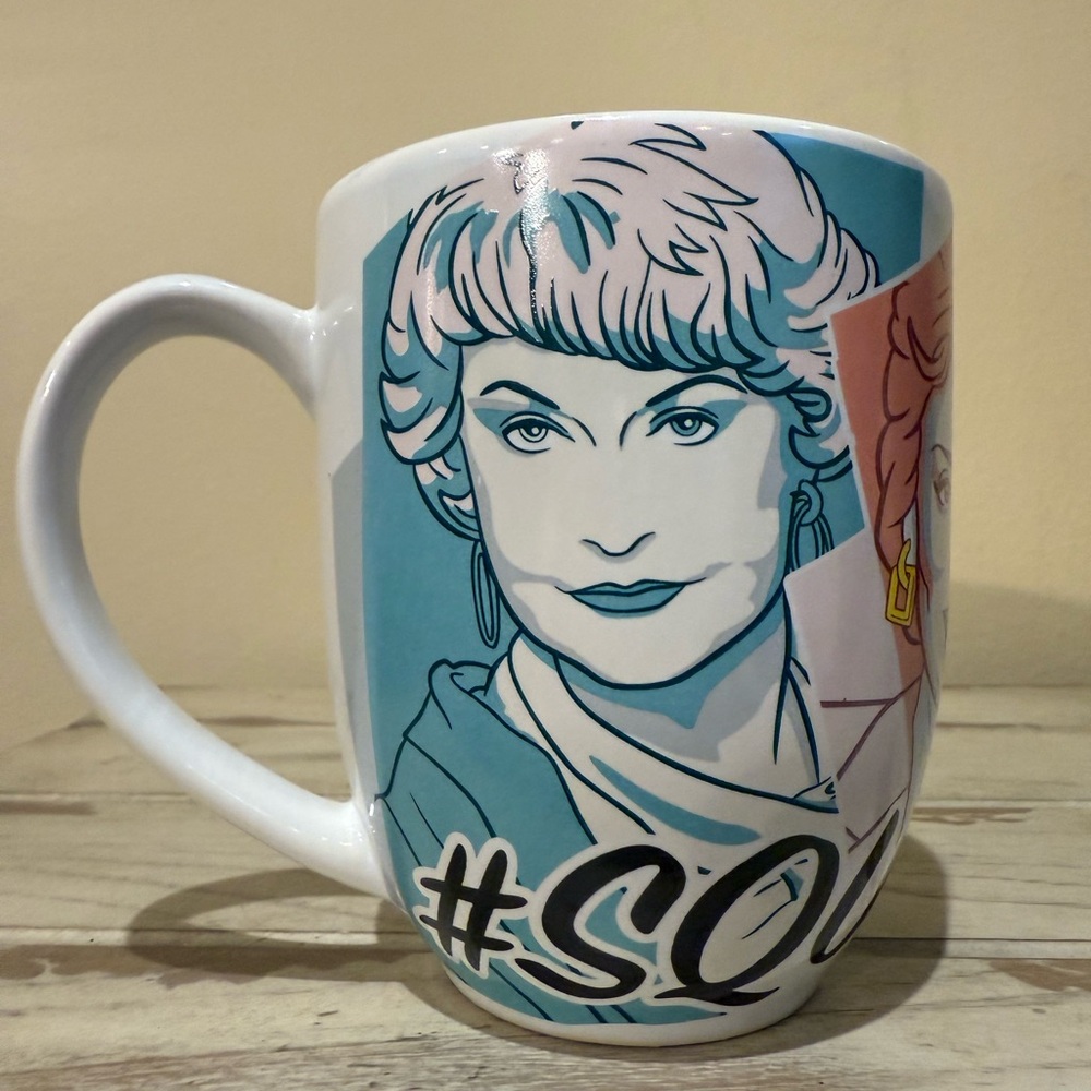 Golden Girls #SquadGoals Coffee Mug Pastel Portraits ZAK Designs Betty White EUC